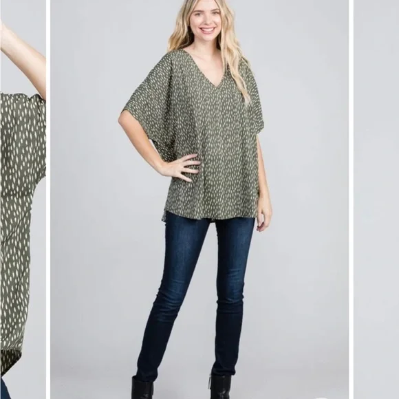 HP ✨ NEW Jodifl Green Oversized Top - Picture 2 of 8